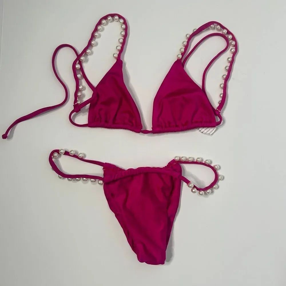 Blima Borah Colombian Made Bikini Set with Pearl Detail